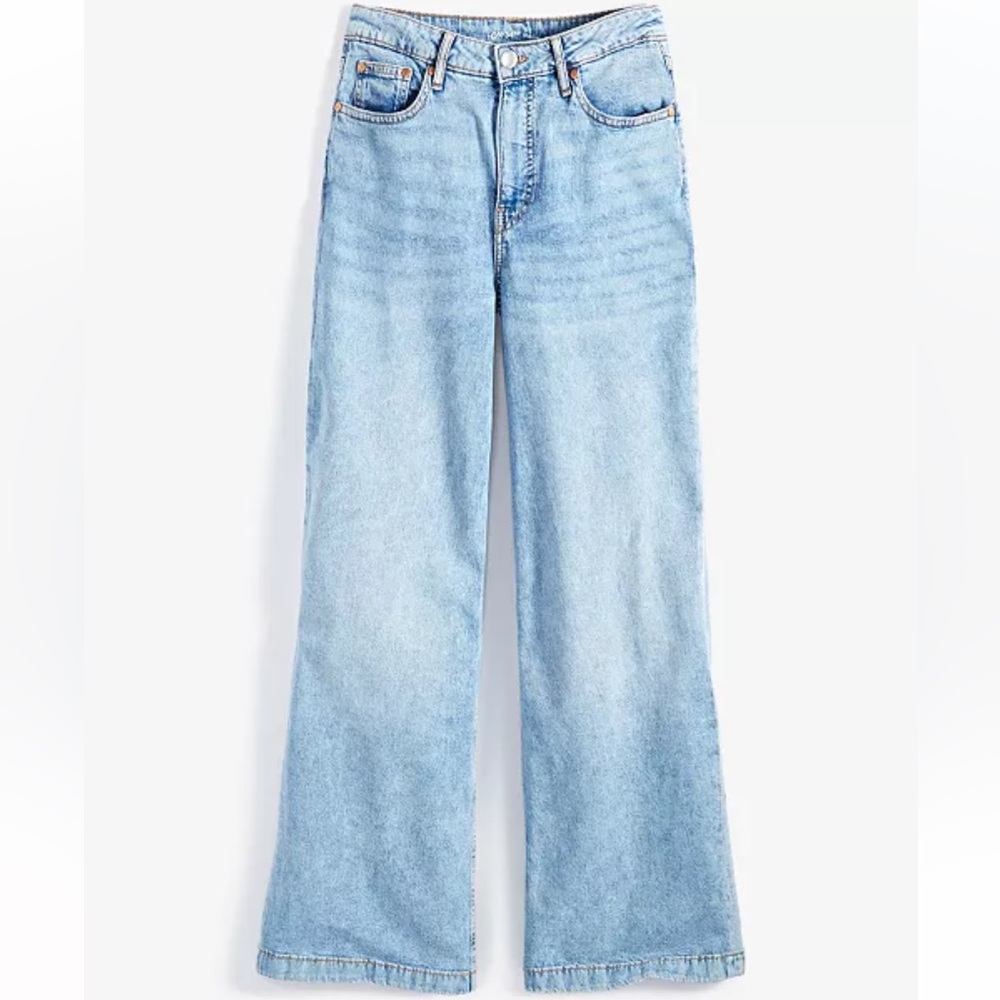 Women's High Rise Wide-Leg Light Wash Jeans Plus Size 16